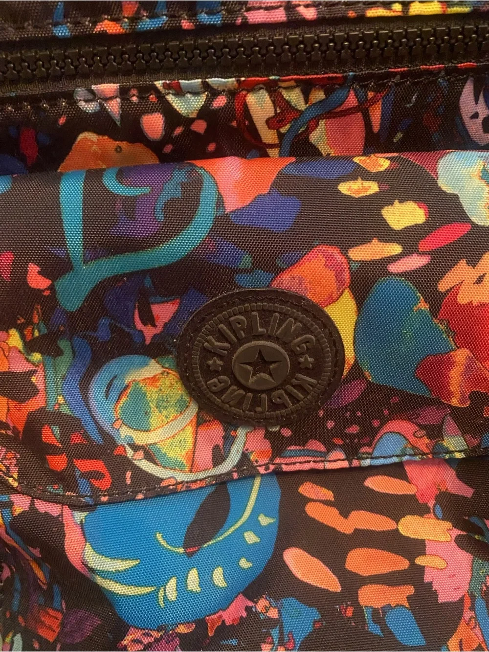 RARE Multicolor Kipling SANAA Rolling Backpack - Wheeled Travel School Bag